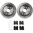 KIT-072924-3543 2-Wheel Set Rear Brake Disc and Pad Kit, Plain Surface 5 Lugs 314.96 mm Semi-metallic, Includes (2) Disc and (1) Pad Set