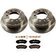 KIT-072924-3545 2-Wheel Set Rear Brake Disc and Pad Kit, Plain Surface 5 Lugs 329.44 mm Semi-metallic, Includes (1) Brake Pad Set and (2) Brake Disc