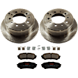 KIT-072924-3546 2-Wheel Set Rear Brake Disc and Pad Kit, Plain Surface 5 Lugs 329.44 mm Semi-metallic, Includes (1) Brake Pad Set and (2) Brake Disc