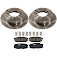 KIT-072924-3548 2-Wheel Set Rear Brake Disc and Pad Kit, Plain Surface 5 Lugs 344.93 mm Ceramic, Includes (1) Brake Pad Set and (2) Brake Disc