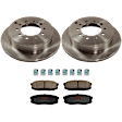 KIT-072924-3549 2-Wheel Set Rear Brake Disc and Pad Kit, Plain Surface 5 Lugs 344.93 mm Ceramic, Includes (1) Brake Pad Set and (2) Brake Disc