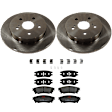 KIT-072924-3555 2-Wheel Set Rear Brake Disc and Pad Kit, Plain Surface 5 Lugs 280.92 mm Ceramic, Includes (2) Brake Disc and (1) Brake Pad Set