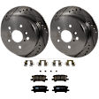 KIT-072924-3562 2-Wheel Set Rear Brake Disc and Pad Kit, Cross-drilled and Slotted 5 Lugs 288.04 mm Ceramic, Includes (1) Brake Pad Set and (2) Brake Disc