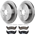 KIT-072924-3574 2-Wheel Set Rear Brake Disc and Pad Kit, Plain Surface 5 Lugs 333.76 mm Ceramic, Includes (2) Brake Disc and (1) Brake Pad Set