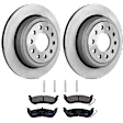 KIT-072924-3579 2-Wheel Set Rear Brake Disc and Pad Kit, Plain Surface 5 Lugs 294.89 mm Ceramic, Includes (2) Disc and (1) Pad Set