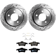 KIT-072924-3598 2-Wheel Set Rear Brake Disc and Pad Kit, Cross-drilled and Slotted 5 Lugs 279.91 mm Semi-metallic, Includes (2) Brake Disc and (1) Brake Pad Set