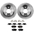 KIT-072924-3606 2-Wheel Set Rear Brake Disc and Pad Kit, Plain Surface 5 Lugs 265 mm Semi-metallic, Includes (1) Brake Pad Set and (2) Brake Disc