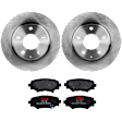 KIT-072924-3607 2-Wheel Set Rear Brake Disc and Pad Kit, Plain Surface 5 Lugs 265 mm Semi-metallic, Includes (1) Brake Pad Set and (2) Brake Disc