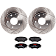 2014 Mazda 3 - 2-Wheel Set Rear Brake Disc and Pad Kit, Cross-drilled and Slotted, 5 Lugs, 265 mm, Semi-metallic, 2.5L 4Cyl, Includes (2) Disc and (1) Pad Set