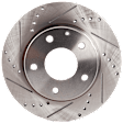 2014 Mazda 3 - 2-Wheel Set Rear Brake Disc and Pad Kit, Cross-drilled and Slotted, 5 Lugs, 265 mm, Semi-metallic, 2.5L 4Cyl, Includes (2) Disc and (1) Pad Set