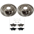 KIT-072924-3613 2-Wheel Set Rear Brake Disc and Pad Kit, Plain Surface 5 Lugs 302.01 mm Semi-metallic, Includes (2) Brake Disc and (1) Brake Pad Set