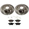 KIT-072924-3614 2-Wheel Set Rear Brake Disc and Pad Kit, Plain Surface 5 Lugs 302.01 mm Semi-metallic, Includes (2) Brake Disc and (1) Brake Pad Set