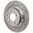 KIT-072924-3617 2-Wheel Set Rear Brake Disc and Pad Kit, Cross-drilled and Slotted 5 Lugs 302.01 mm Semi-metallic, Includes (1) Brake Pad Set and (2) Brake Disc