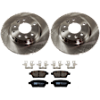 KIT-072924-3628 2-Wheel Set Rear Brake Disc and Pad Kit, Plain Surface 5 Lugs 279.91 mm Ceramic, Includes (1) Brake Pad Set and (2) Brake Disc