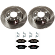 KIT-072924-3629 2-Wheel Set Rear Brake Disc and Pad Kit, Plain Surface 5 Lugs 279.91 mm Ceramic, Includes (1) Brake Pad Set and (2) Brake Disc