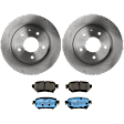 KIT-072924-3637 2-Wheel Set Rear Brake Disc and Pad Kit, Plain Surface 5 Lugs 277.9 mm Ceramic, Includes (2) Brake Disc and (1) Brake Pad Set