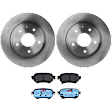 KIT-072924-3638 2-Wheel Set Rear Brake Disc and Pad Kit, Plain Surface 5 Lugs 277.9 mm Ceramic, Includes (2) Brake Disc and (1) Brake Pad Set