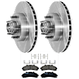 KIT-072924-3650 2-Wheel Set Front Brake Disc and Pad Kit, Plain Surface 5 Lugs 286.51 mm Semi-metallic RWD, Includes (1) Brake Pad Set and (2) Brake Disc