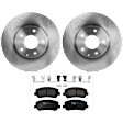 KIT-072924-3656 2-Wheel Set Front Brake Disc and Pad Kit, Plain Surface 5 Lugs 296.93 mm Semi-metallic, Includes (2) Brake Disc and (1) Brake Pad Set