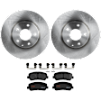 KIT-072924-3657 2-Wheel Set Front Brake Disc and Pad Kit, Plain Surface 5 Lugs 296.93 mm Semi-metallic, Includes (2) Brake Disc and (1) Brake Pad Set