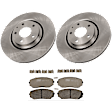 KIT-072924-3659 2-Wheel Set Front Brake Disc and Pad Kit, Plain Surface 5 Lugs 319.79 mm Ceramic, Includes (2) Brake Disc and (1) Brake Pad Set