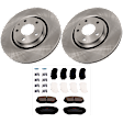 KIT-072924-3660 2-Wheel Set Front Brake Disc and Pad Kit, Plain Surface 5 Lugs 319.79 mm Ceramic, Includes (2) Brake Disc and (1) Brake Pad Set