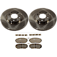 KIT-072924-3661 2-Wheel Set Front Brake Disc and Pad Kit, Plain Surface 5 Lugs 295.91 mm Ceramic, Includes (2) Brake Disc and (1) Brake Pad Set