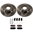 KIT-072924-3662 2-Wheel Set Front Brake Disc and Pad Kit, Plain Surface 5 Lugs 295.91 mm Ceramic, Includes (2) Brake Disc and (1) Brake Pad Set