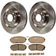 KIT-072924-3664 2-Wheel Set Front Brake Disc and Pad Kit, Plain Surface 5 Lugs 320.04 mm Ceramic, Includes (1) Brake Pad Set and (2) Brake Disc
