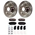 KIT-072924-3665 2-Wheel Set Front Brake Disc and Pad Kit, Plain Surface 5 Lugs 320.04 mm Ceramic, Includes (1) Brake Pad Set and (2) Brake Disc