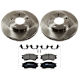 KIT-072924-3679 2-Wheel Set Front Brake Disc and Pad Kit, Plain Surface 5 Lugs 273.81 mm Ceramic, Includes (2) Brake Disc and (1) Brake Pad Set