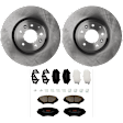 KIT-072924-3705 2-Wheel Set Front Brake Disc and Pad Kit, Plain Surface 5 Lugs 323.09 mm Semi-metallic, Includes (2) Brake Disc and (1) Brake Pad Set