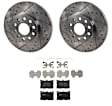 KIT-072924-3764 2-Wheel Set Front Brake Disc and Pad Kit, Cross-drilled and Slotted 5 Lugs 288.04 mm Semi-metallic, Includes (1) Brake Pad Set and (2) Brake Disc