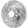 KIT-072924-3764 2-Wheel Set Front Brake Disc and Pad Kit, Cross-drilled and Slotted 5 Lugs 288.04 mm Semi-metallic, Includes (1) Brake Pad Set and (2) Brake Disc