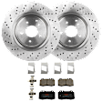KIT-072924-3775 2-Wheel Set Front Brake Disc and Pad Kit, Plain Surface 5 Lugs 344.93 mm Semi-metallic, Includes (1) Brake Pad Set and (2) Brake Disc