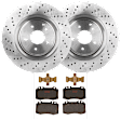 KIT-072924-3778 2-Wheel Set Front Brake Disc and Pad Kit, Plain Surface 5 Lugs 344.93 mm Ceramic, Includes (1) Brake Pad Set and (2) Brake Disc