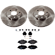 KIT-072924-3798 2-Wheel Set Front Brake Disc and Pad Kit, Plain Surface 5 Lugs 304.04 mm Semi-metallic, Includes (2) Brake Disc and (1) Brake Pad Set