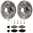 KIT-072924-3799 2-Wheel Set Front Brake Disc and Pad Kit, Plain Surface 5 Lugs 304.04 mm Semi-metallic, Includes (2) Brake Disc and (1) Brake Pad Set
