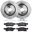 KIT-072924-3864 2-Wheel Set Front Brake Disc and Pad Kit, Plain Surface 5 Lugs 350 mm Semi-metallic, Includes (2) Brake Disc and (1) Brake Pad Set