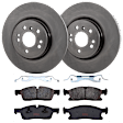 KIT-072924-3877 2-Wheel Set Front Brake Disc and Pad Kit, Plain Surface 5 Lugs 350.01 mm Semi-metallic, Includes (2) Brake Disc and (1) Brake Pad Set