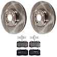 KIT-072924-3892 2-Wheel Set Front Brake Disc and Pad Kit, Plain Surface 5 Lugs 344.93 mm Semi-metallic, Includes (2) Brake Disc and (1) Brake Pad Set