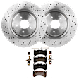 KIT-072924-3917 2-Wheel Set Front Brake Disc and Pad Kit, Plain Surface 5 Lugs 344.93 mm Semi-metallic, Includes (1) Brake Pad Set and (2) Brake Disc