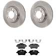 KIT-072924-3954 2-Wheel Set Front Brake Disc and Pad Kit, Plain Surface 5 Lugs 307.09 mm Semi-metallic, Includes (2) Disc and (1) Pad Set