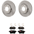 KIT-072924-3955 2-Wheel Set Front Brake Disc and Pad Kit, Plain Surface 5 Lugs 307.09 mm Semi-metallic, Includes (2) Disc and (1) Pad Set