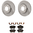 KIT-072924-3957 2-Wheel Set Front Brake Disc and Pad Kit, Plain Surface 5 Lugs 307.09 mm Ceramic, Includes (2) Disc and (1) Pad Set