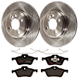 KIT-072924-3959 2-Wheel Set Front Brake Disc and Pad Kit, Plain Surface 4 Lugs 276 mm Ceramic, Includes (2) Brake Disc and (1) Brake Pad Set