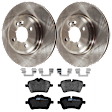 KIT-072924-3961 2-Wheel Set Front Brake Disc and Pad Kit, Plain Surface 4 Lugs 276 mm Semi-metallic, Includes (2) Brake Disc and (1) Brake Pad Set