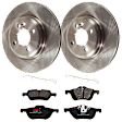 KIT-072924-3962 2-Wheel Set Front Brake Disc and Pad Kit, Plain Surface 4 Lugs 276 mm Semi-metallic, Includes (2) Brake Disc and (1) Brake Pad Set