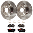 KIT-072924-3963 2-Wheel Set Front Brake Disc and Pad Kit, Plain Surface 4 Lugs 276 mm Semi-metallic, Includes (2) Brake Disc and (1) Brake Pad Set