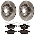 KIT-072924-3966 2-Wheel Set Front Brake Disc and Pad Kit, Plain Surface 4 Lugs 276 mm Ceramic, Includes (2) Brake Disc and (1) Brake Pad Set
